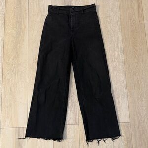 Oat New York Black Wide-Leg Crop Jeans Women’s Size 28